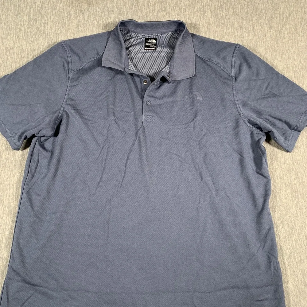 The North Face Polo Shirt Mens XL Blue FlashDry Performance Golf‎ Athletic